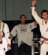 Celebrating a challenge match victory when he was a brown belt.